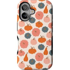 Casely iPhone 16 Case | Botanical Blooms | Floral Patchwork | Compatible with MagSafe | Bold Protective Design(Oh My Gourd | Pumpkin Patch)