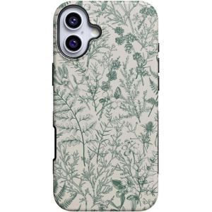 Casely iPhone 16 Case | Botanical Blooms | Floral Patchwork | Compatible with MagSafe | Bold Protective Design(Sage Garden | Green Floral)