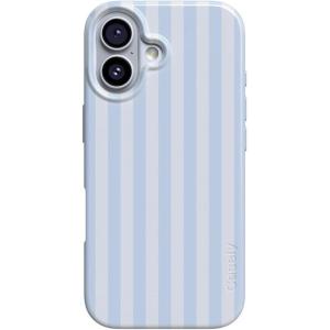 Casely iPhone 16 Case | Van Gogh | Head of a Skeleton with a Burning Cigarette Phone | Classic Ultra-Slim Design | Compatible with MagSafe(Blue Stripes | Sunday Best)