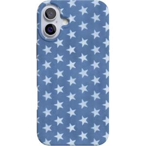 Casely iPhone 16 Case | Van Gogh | Head of a Skeleton with a Burning Cigarette Phone | Classic Ultra-Slim Design | Compatible with MagSafe(Coastal Blues | Denim Stars)