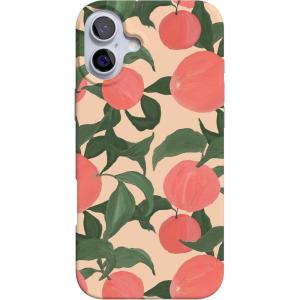 Casely iPhone 16 Case | Van Gogh | Head of a Skeleton with a Burning Cigarette Phone | Classic Ultra-Slim Design | Compatible with MagSafe(Feeling Peachy | Blush Vines)
