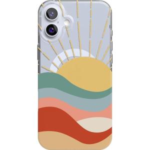 Casely iPhone 16 Case | Van Gogh | Head of a Skeleton with a Burning Cigarette Phone | Classic Ultra-Slim Design | Compatible with MagSafe(Here Comes the Sun | Colorblock Sunset)