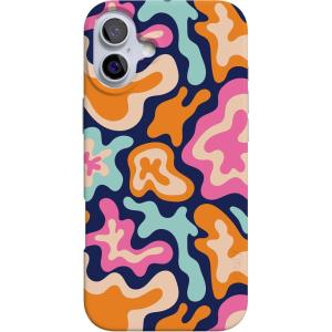 Casely iPhone 16 Case | Van Gogh | Head of a Skeleton with a Burning Cigarette Phone | Classic Ultra-Slim Design | Compatible with MagSafe(Midnight Color Splash | Abstract Retro)