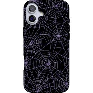 Casely iPhone 16 Case | Van Gogh | Head of a Skeleton with a Burning Cigarette Phone | Classic Ultra-Slim Design | Compatible with MagSafe(Midnight Web | Spider Web)