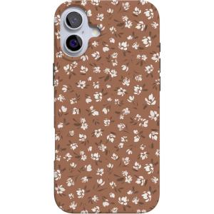 Casely iPhone 16 Case | Van Gogh | Head of a Skeleton with a Burning Cigarette Phone | Classic Ultra-Slim Design | Compatible with MagSafe(Mocha Meadow | Tiny Flowers)