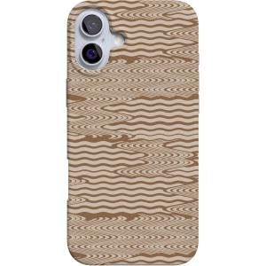 Casely iPhone 16 Case | Van Gogh | Head of a Skeleton with a Burning Cigarette Phone | Classic Ultra-Slim Design | Compatible with MagSafe(Mocha Ripple | Brown Waves)