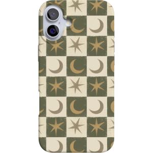 Casely iPhone 16 Case | Van Gogh | Head of a Skeleton with a Burning Cigarette Phone | Classic Ultra-Slim Design | Compatible with MagSafe(Mystic Moonstar | Green Celestial)