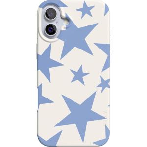 Casely iPhone 16 Case | Van Gogh | Head of a Skeleton with a Burning Cigarette Phone | Classic Ultra-Slim Design | Compatible with MagSafe(Stars Align | Blue & White Stars)