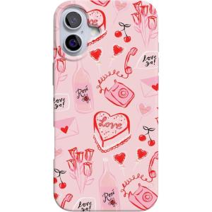 Casely iPhone 16 Case | Van Gogh | Head of a Skeleton with a Burning Cigarette Phone | Classic Ultra-Slim Design | Compatible with MagSafe(That’s Amore | Valentine’s)