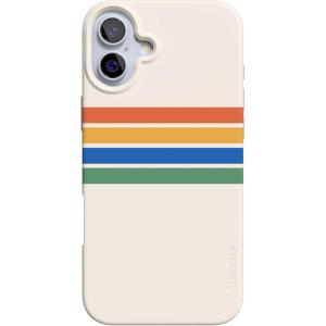 Casely iPhone 16 Case | Van Gogh | Head of a Skeleton with a Burning Cigarette Phone | Classic Ultra-Slim Design | Compatible with MagSafe(Totally Groovy | Rainbow Stripes Color Block)