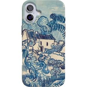Casely iPhone 16 Case | Van Gogh | Head of a Skeleton with a Burning Cigarette Phone | Classic Ultra-Slim Design | Compatible with MagSafe(Van Gogh | Landscape With Houses)