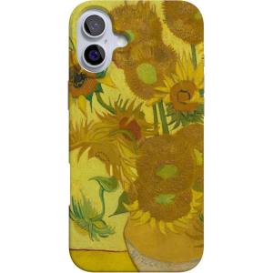 Casely iPhone 16 Case | Van Gogh | Head of a Skeleton with a Burning Cigarette Phone | Classic Ultra-Slim Design | Compatible with MagSafe(Van Gogh | Sunflowers Floral)