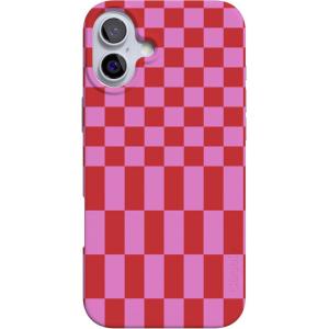 Casely iPhone 16 Case | Van Gogh | Head of a Skeleton with a Burning Cigarette Phone | Classic Ultra-Slim Design | Compatible with MagSafe(Vibe Check | Pink Checkerboard)