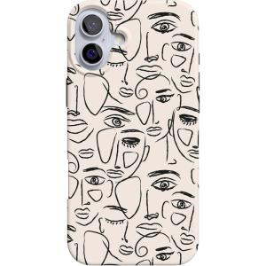 Casely iPhone 16 Case | Van Gogh | Head of a Skeleton with a Burning Cigarette Phone | Classic Ultra-Slim Design | Compatible with MagSafe(We’re All Human | Minimal Face Art)