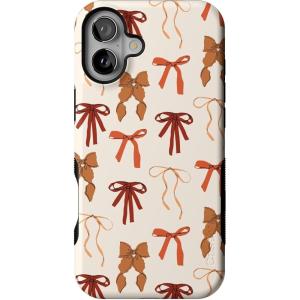Casely iPhone 16 Plus Case | Fall Girlie | Pumpkin Spice Bows | Compatible with MagSafe | Bold Protective Design