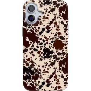 Casely iPhone 16 Plus Case | Full Bloom | Navy Floral | Classic Ultra Slim Case Design | Compatible with MagSafe(Cowgirl Envy | Cow Print)