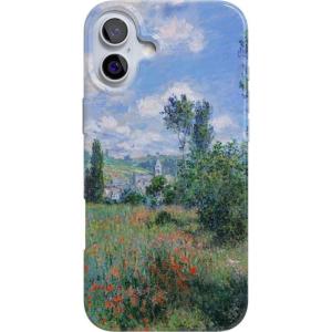 Casely iPhone 16 Plus Case | Full Bloom | Navy Floral | Classic Ultra Slim Case Design | Compatible with MagSafe(Monet’s View | Limited Edition)