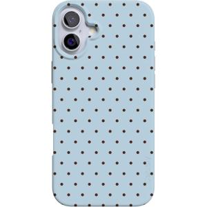 Casely iPhone 16 Plus Case | Full Bloom | Navy Floral | Classic Ultra Slim Case Design | Compatible with MagSafe(On the Dot | Blue Polka Dot)