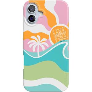 Casely iPhone 16 Plus Case | Full Bloom | Navy Floral | Classic Ultra Slim Case Design | Compatible with MagSafe(Pura Vida | Tropical Dreams)