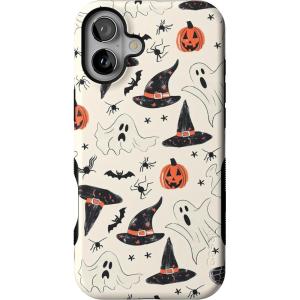 Casely iPhone 16 Plus Case | Poppy Meadows | Pastel Floral | Compatible with MagSafe | Bold Protective Design(Feeling Witchy | Haunted Halloween)