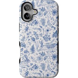 Casely iPhone 16 Plus Case | Poppy Meadows | Pastel Floral | Compatible with MagSafe | Bold Protective Design(Hop & Bloom | Bunny Toile)