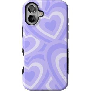 Casely iPhone 16 Plus Case | Poppy Meadows | Pastel Floral | Compatible with MagSafe | Bold Protective Design(Love Song | Lavender Heart)