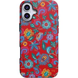 Casely iPhone 16 Plus Case | Poppy Meadows | Pastel Floral | Compatible with MagSafe | Bold Protective Design(Painted Flowers | Frida Kahlo Floral)
