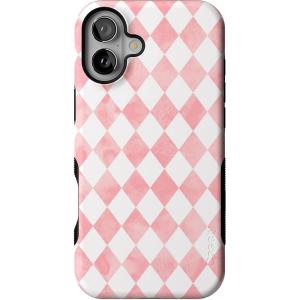 Casely iPhone 16 Plus Case | Poppy Meadows | Pastel Floral | Compatible with MagSafe | Bold Protective Design(Queen of Diamonds | Pink Watercolor)