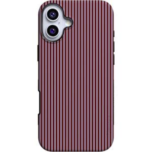 Casely iPhone 16 Plus Case | Poppy Meadows | Pastel Floral | Compatible with MagSafe | Bold Protective Design(Stripes and the City | Tiny Pinstripe)