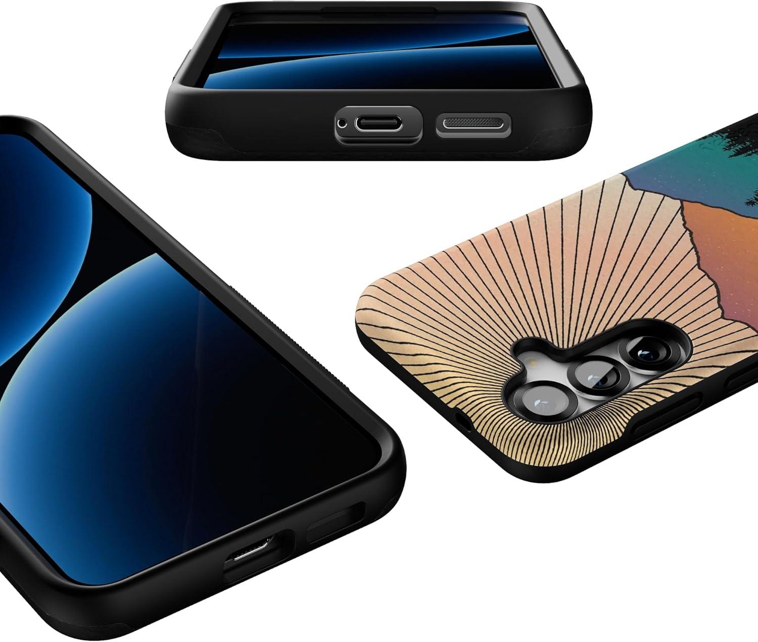 imageCasely Galaxy S25 Case Oasis Pura Vida Floral Compatible with MagSafe Bold Protective DesignGolden Hour Mountain Sunset