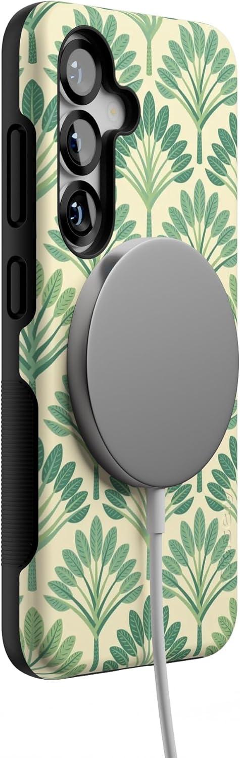 imageCasely Galaxy S25 Case Oasis Pura Vida Floral Compatible with MagSafe Bold Protective DesignPalm Beach Palm Royale