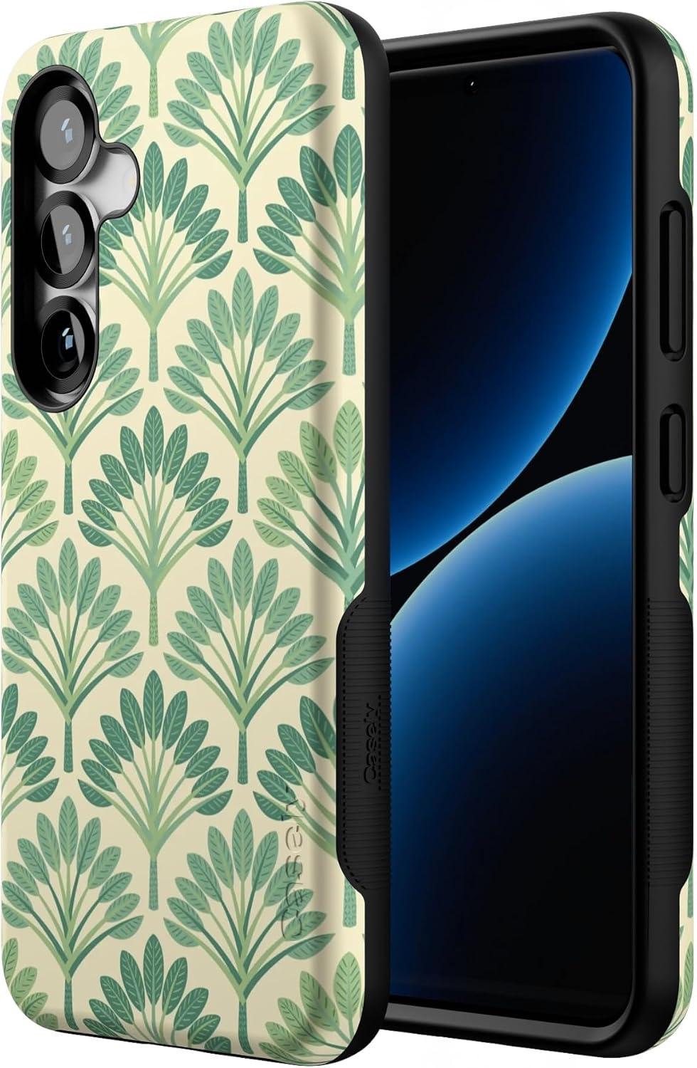 imageCasely Galaxy S25 Case Oasis Pura Vida Floral Compatible with MagSafe Bold Protective DesignPalm Beach Palm Royale