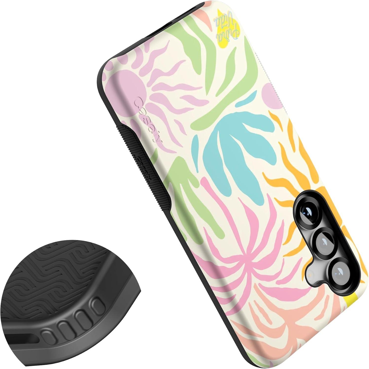imageCasely Galaxy S25 Case Oasis Pura Vida Floral Compatible with MagSafe Bold Protective DesignPura Vida Oasis