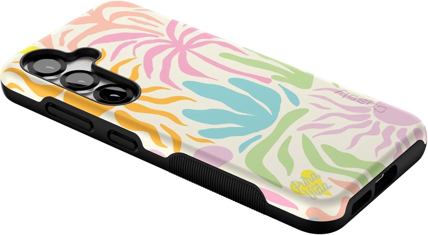 imageCasely Galaxy S25 Case Oasis Pura Vida Floral Compatible with MagSafe Bold Protective DesignPura Vida Oasis