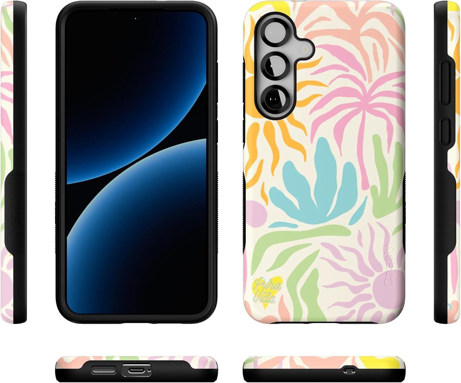imageCasely Galaxy S25 Case Oasis Pura Vida Floral Compatible with MagSafe Bold Protective DesignPura Vida Oasis
