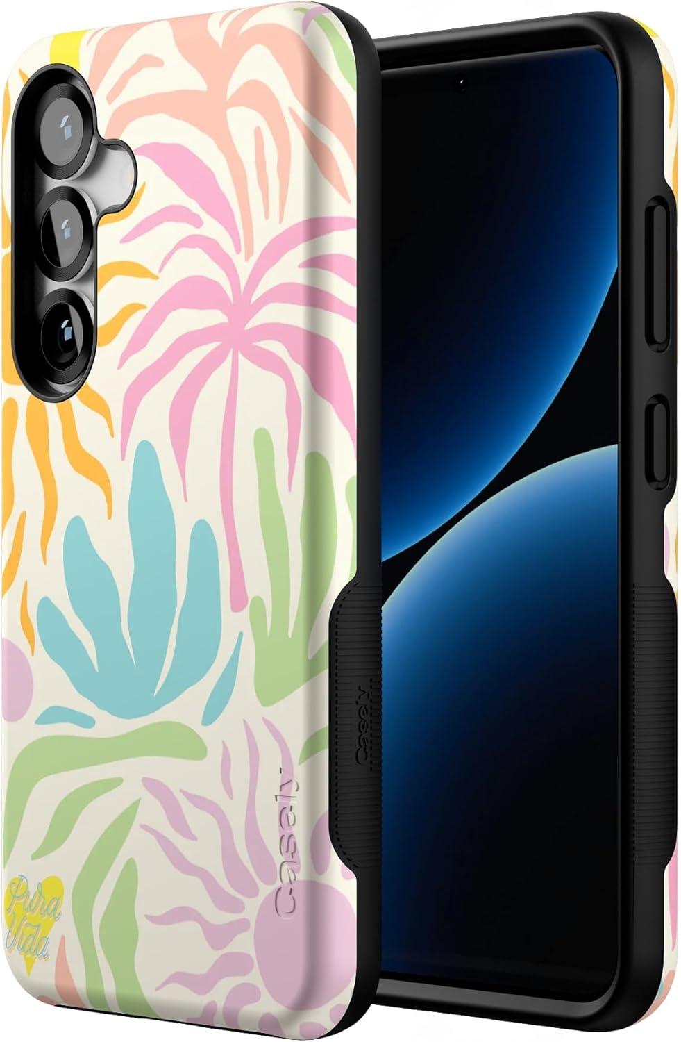 imageCasely Galaxy S25 Case Oasis Pura Vida Floral Compatible with MagSafe Bold Protective DesignPura Vida Oasis