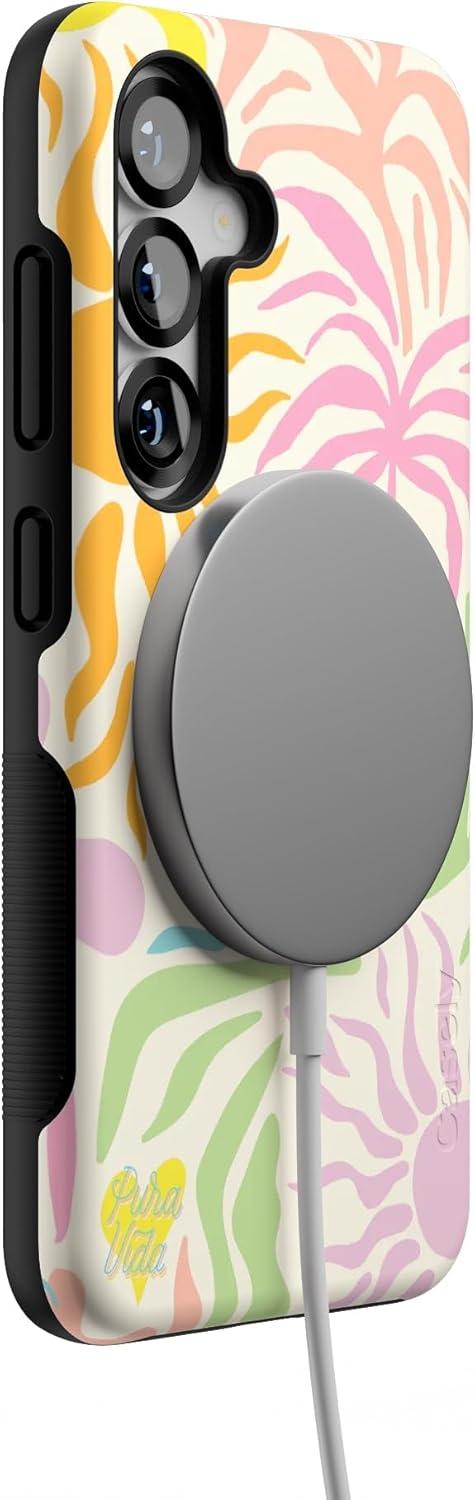 imageCasely Galaxy S25 Case Oasis Pura Vida Floral Compatible with MagSafe Bold Protective DesignPura Vida Oasis