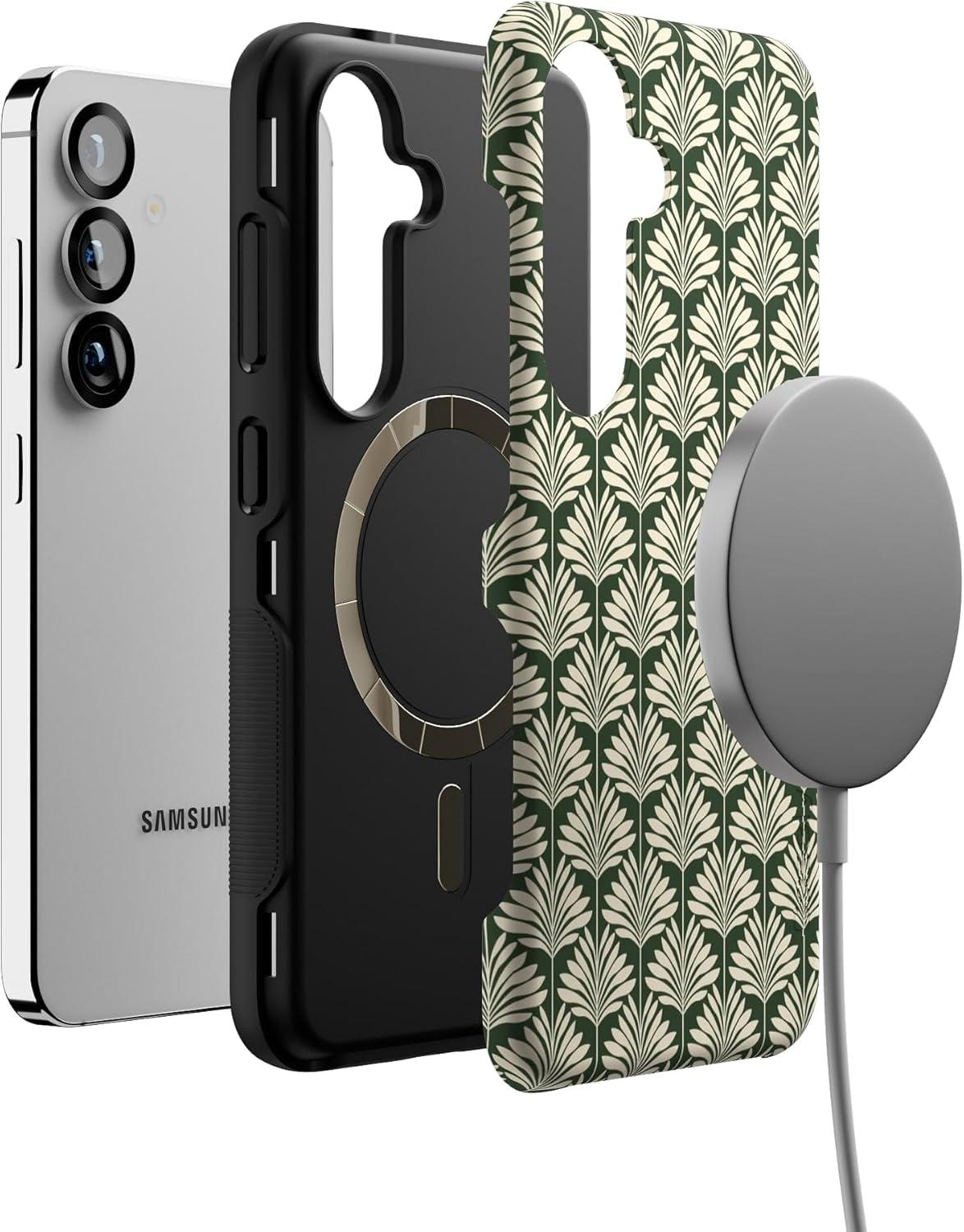 imageCasely Galaxy S25 Case Oasis Pura Vida Floral Compatible with MagSafe Bold Protective DesignThe Boyfriend Collection Cabana Nights