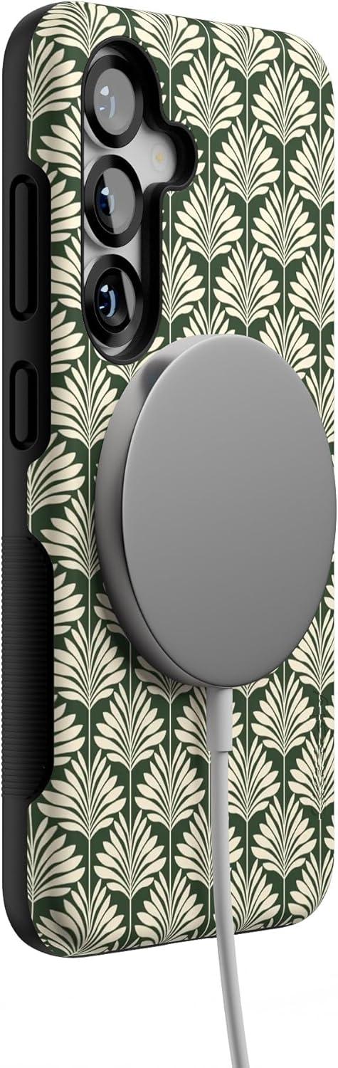 imageCasely Galaxy S25 Case Oasis Pura Vida Floral Compatible with MagSafe Bold Protective DesignThe Boyfriend Collection Cabana Nights