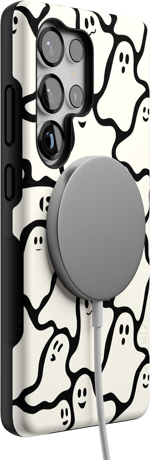 imageCasely Galaxy S25 Ultra Case Chateau Pups French Dog Compatible with MagSafe Bold Protective DesignDont Ghost Me Halloween