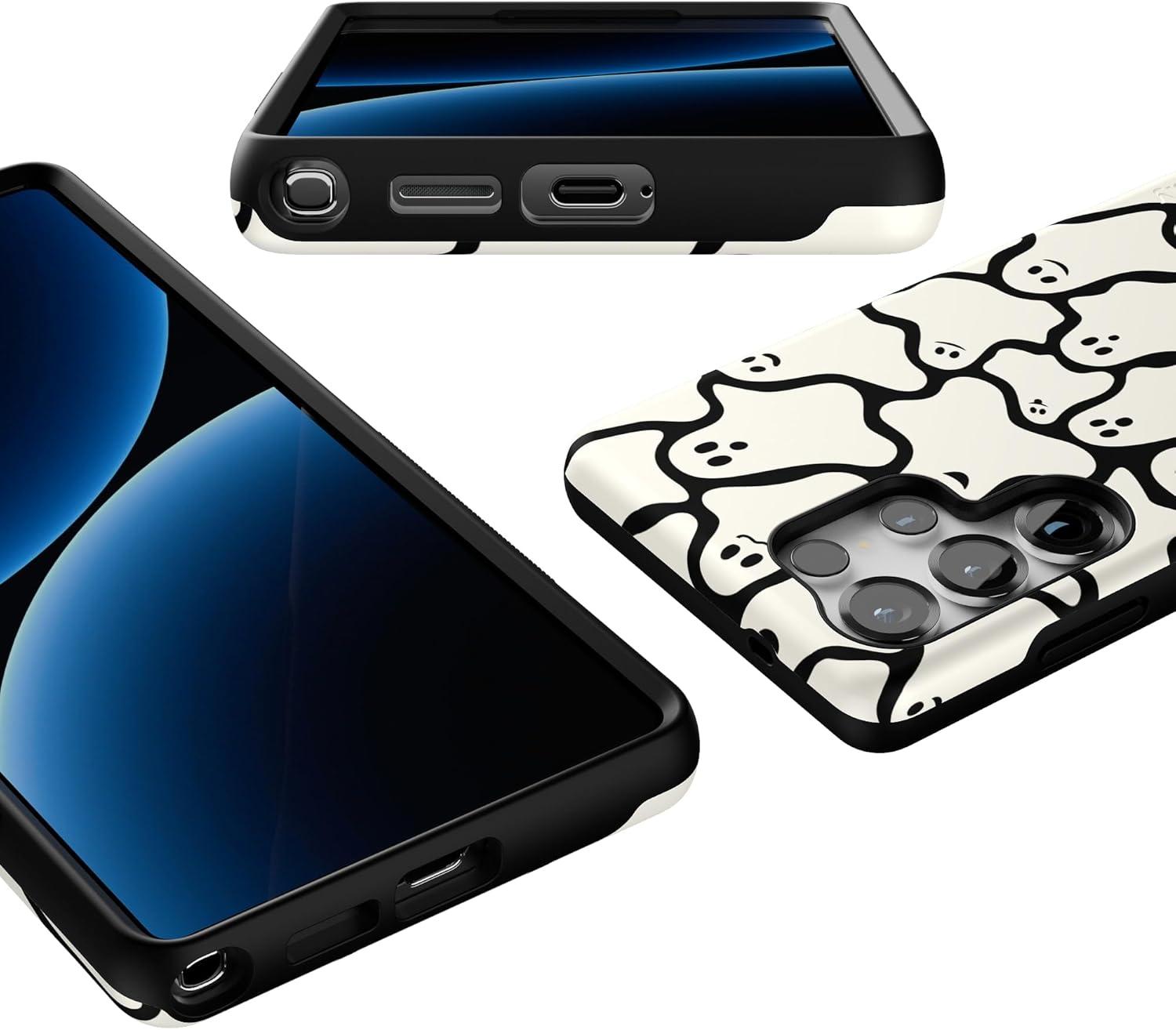 imageCasely Galaxy S25 Ultra Case Chateau Pups French Dog Compatible with MagSafe Bold Protective DesignDont Ghost Me Halloween