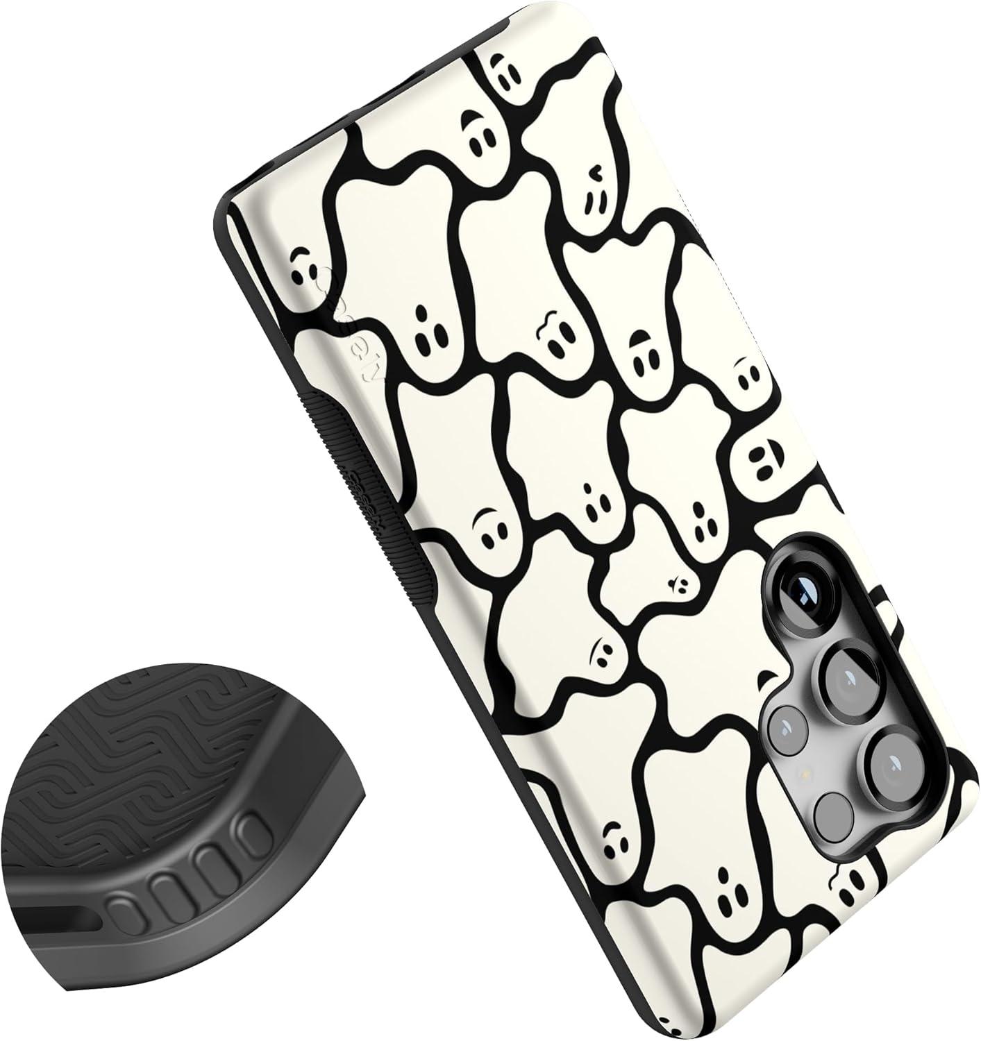 imageCasely Galaxy S25 Ultra Case Chateau Pups French Dog Compatible with MagSafe Bold Protective DesignDont Ghost Me Halloween