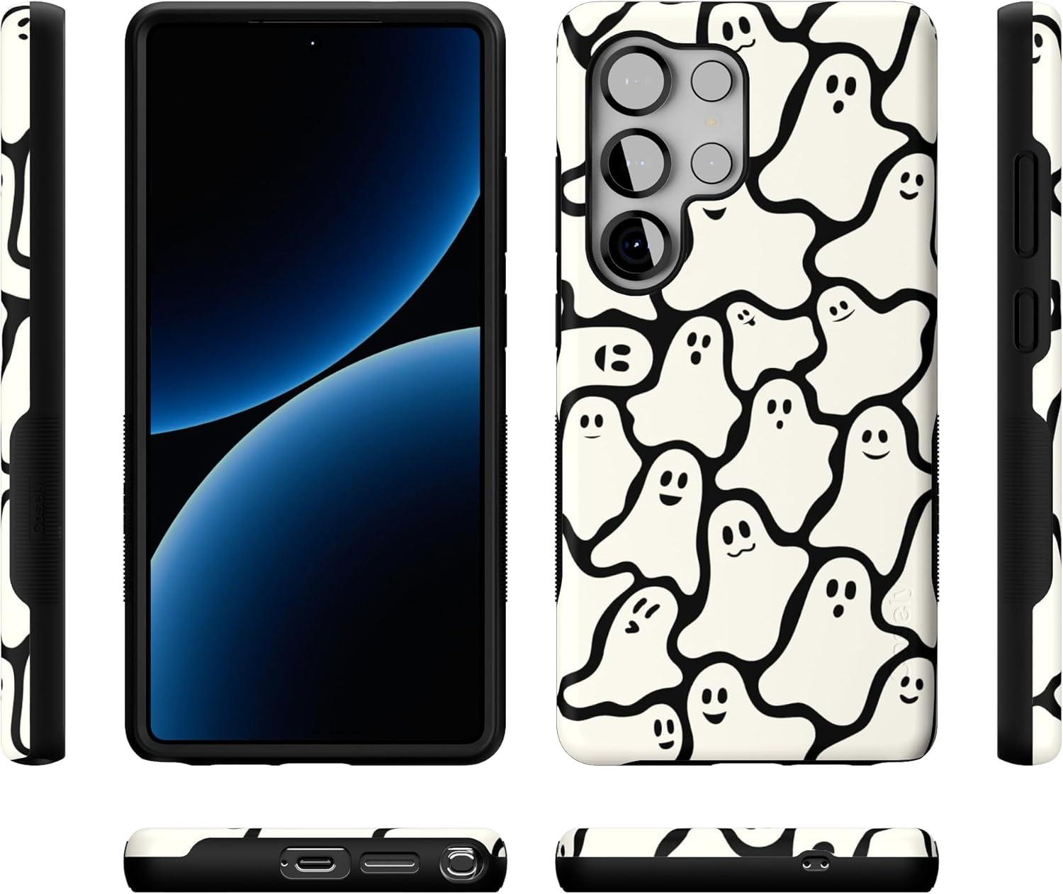 imageCasely Galaxy S25 Ultra Case Chateau Pups French Dog Compatible with MagSafe Bold Protective DesignDont Ghost Me Halloween