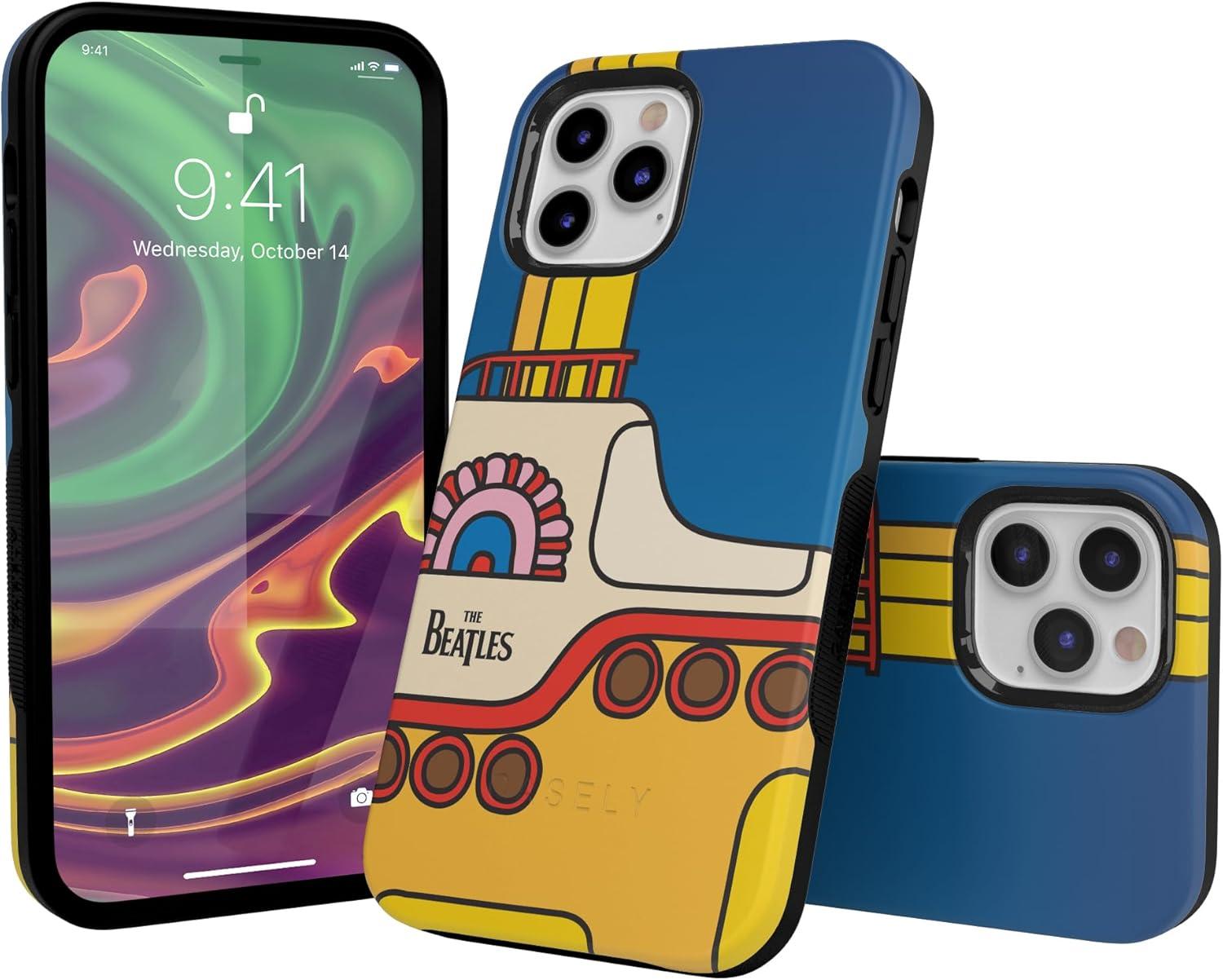 imageCasely iPhone 12 Pro Max Case Denim Cowgirl Fun on Weekdays Compatible with MagSafe Bold Protective Case DesignBeatles Yellow Submarine