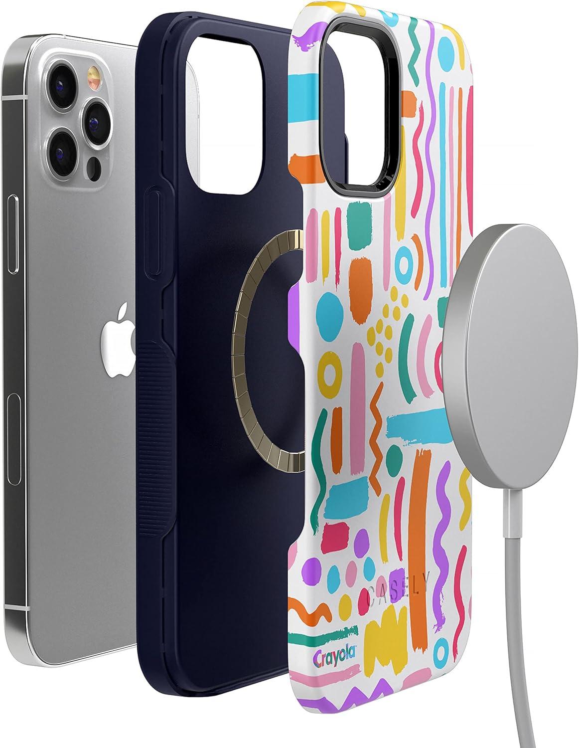 imageCasely iPhone 12 Pro Max Case Denim Cowgirl Fun on Weekdays Compatible with MagSafe Bold Protective Case DesignCrayola Make Your Mark Crayola Paint