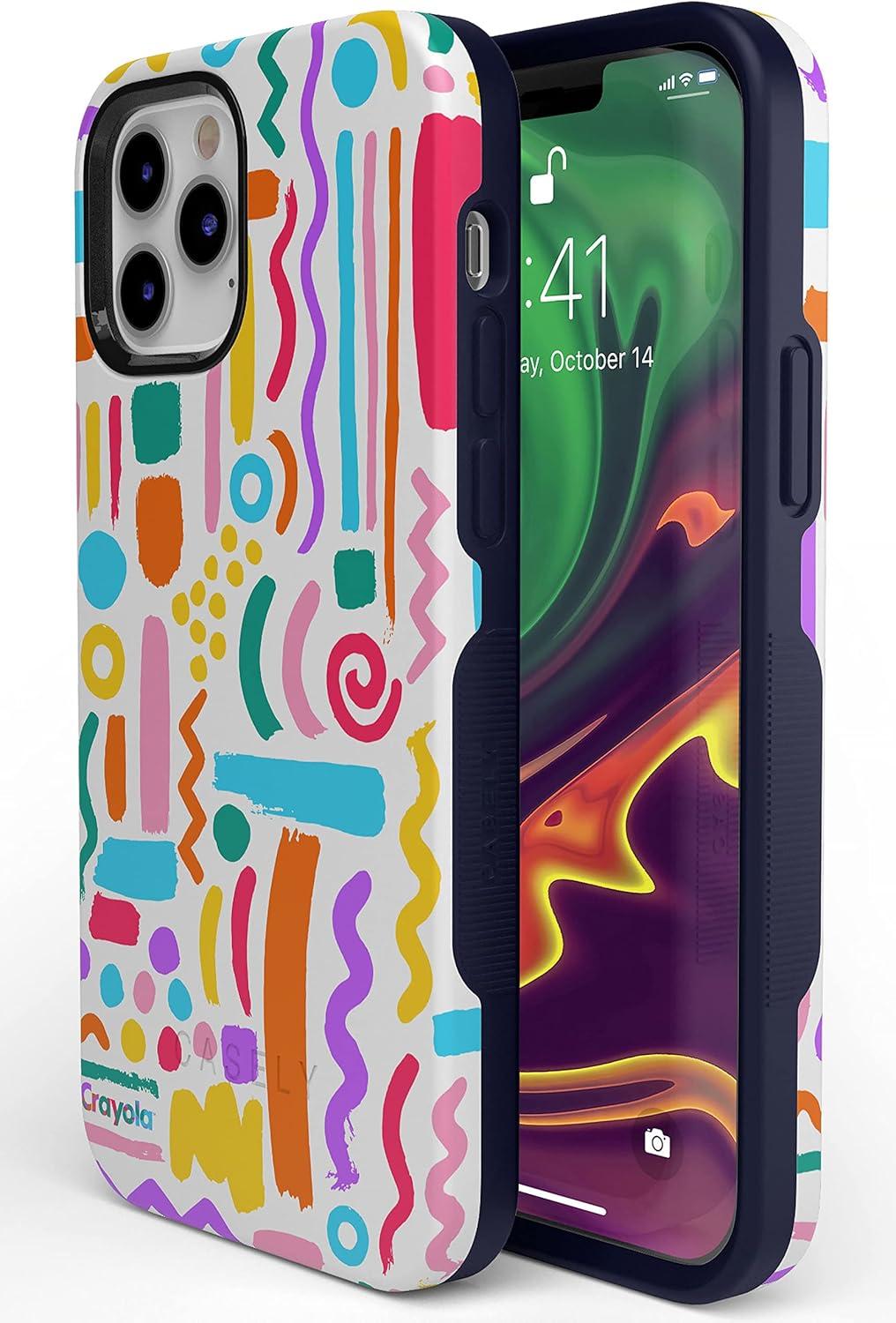 imageCasely iPhone 12 Pro Max Case Denim Cowgirl Fun on Weekdays Compatible with MagSafe Bold Protective Case DesignCrayola Make Your Mark Crayola Paint