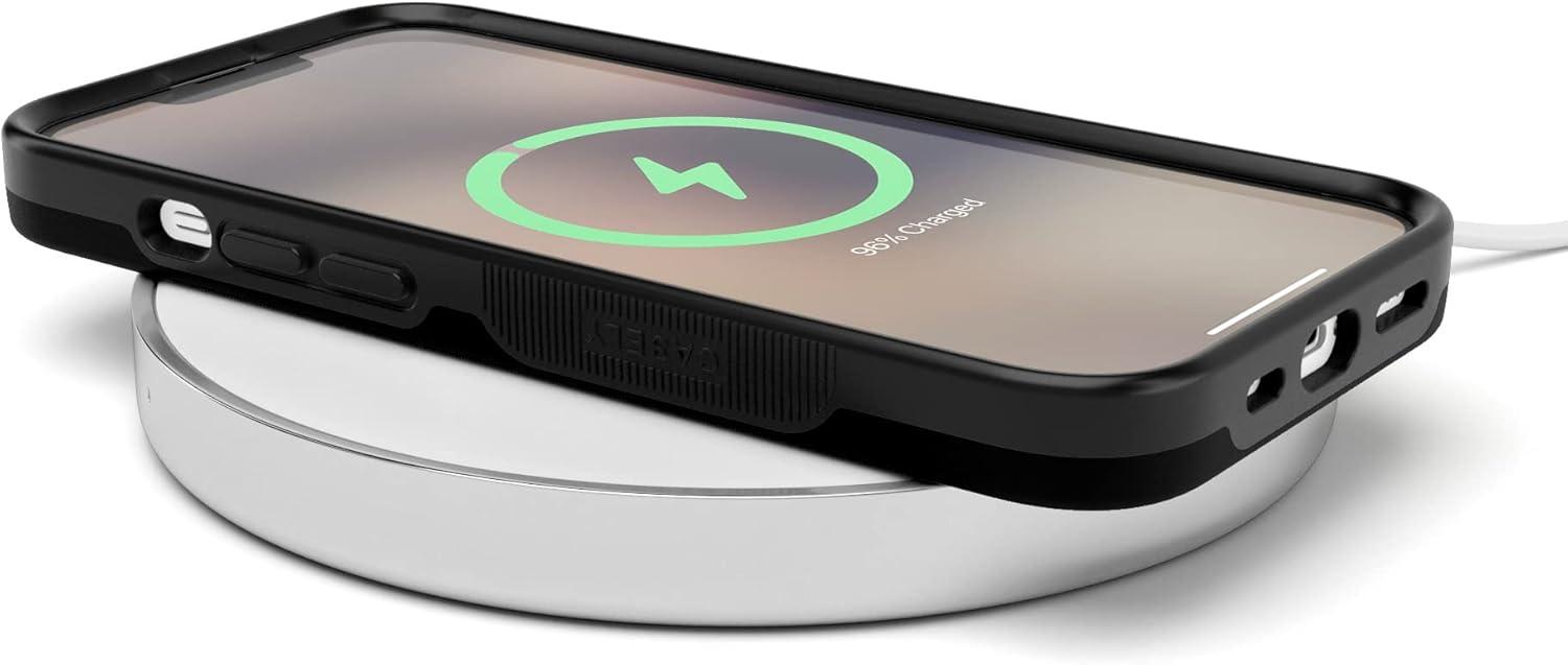 imageCasely iPhone 13 Case Field of Flowers Pastel Floral Compatible with MagSafe Bold Protective DesignBlack on Black