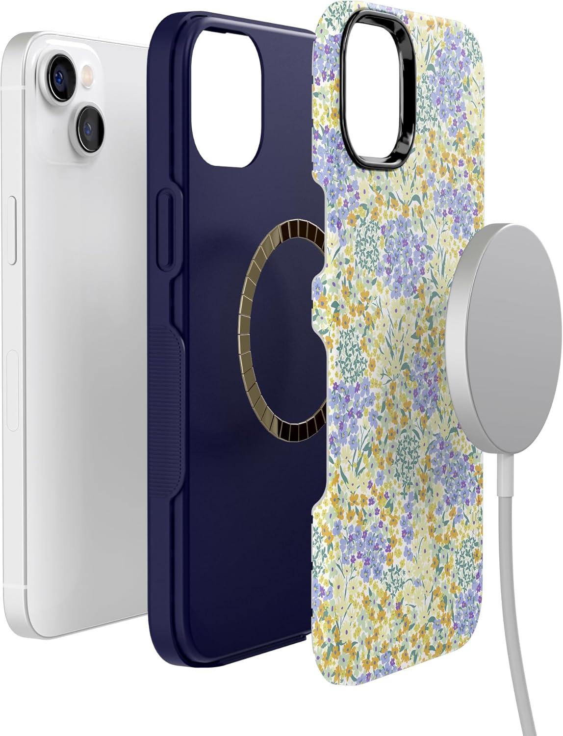 imageCasely iPhone 13 Case  Field of Flowers  Pastel Floral  Compatible with MagSafe  Bold Protective DesignDream Garden  Cottagecore Case