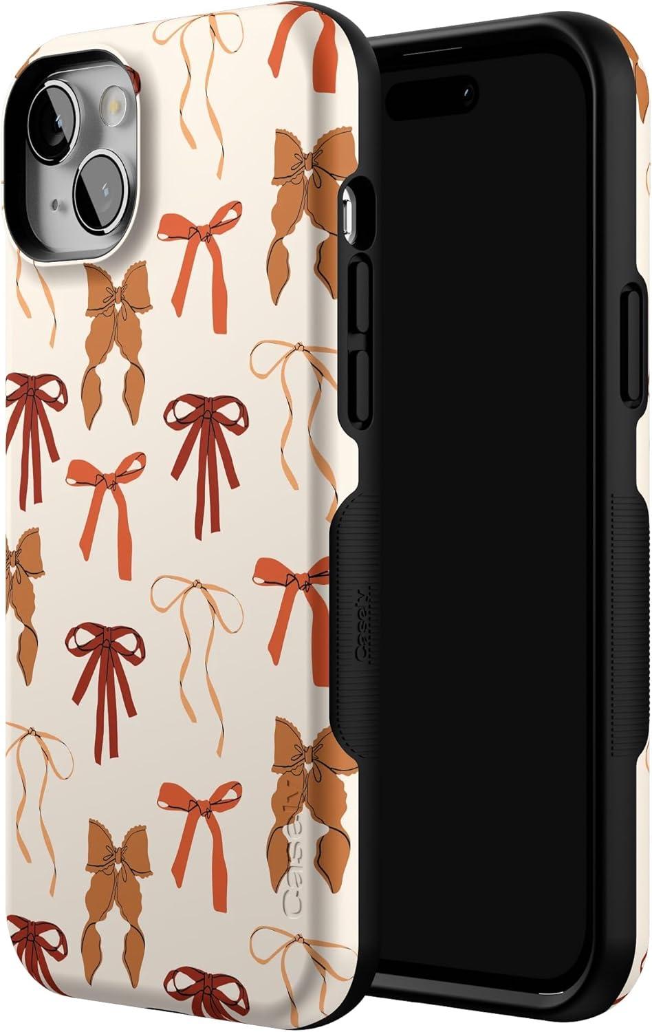 imageCasely iPhone 13 Mini Case Fall Girlie Pumpkin Spice Bows Compatible with MagSafe Bold Protective Design