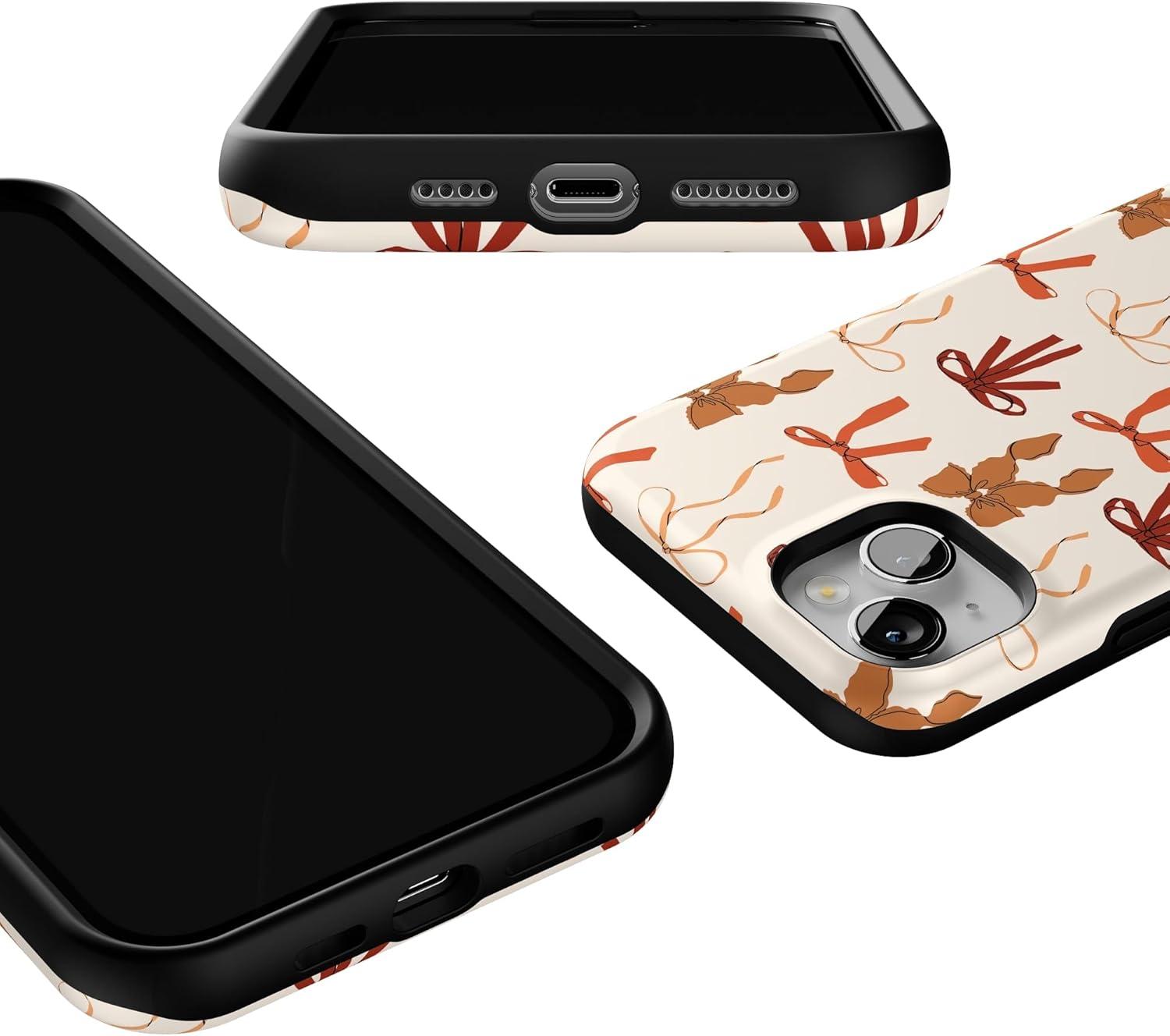 imageCasely iPhone 13 Mini Case Fall Girlie Pumpkin Spice Bows Compatible with MagSafe Bold Protective Design